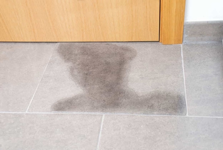 water leaking on floor